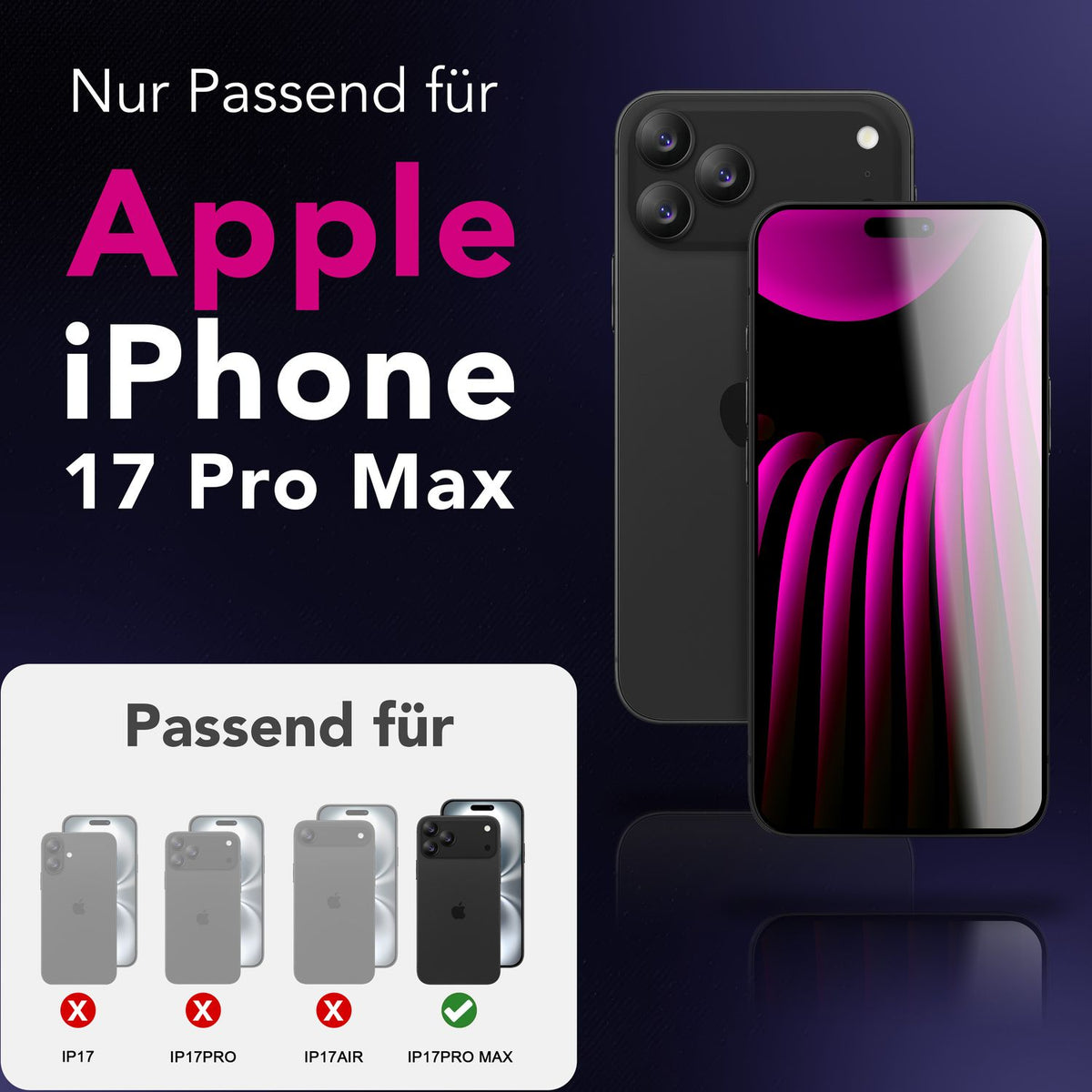 NALIA ArmorGlassX passend für Apple iPhone 18 Pro Max / 17 Pro Max Glas (super klarer Displayschutz), 2x Schutzglas 9H gehärtet, Robust, Touch-optimiert, Hüllen-kompatibel, Anti-Fingerabdruck, schwarzer Rahmen