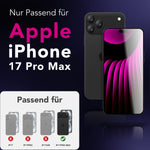 NALIA ArmorGlassX passend für Apple iPhone 18 Pro Max / 17 Pro Max Glas (super klarer Displayschutz), 2x Schutzglas 9H gehärtet, Robust, Touch-optimiert, Hüllen-kompatibel, Anti-Fingerabdruck, schwarzer Rahmen