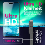 NALIA ArmorGlassX passend für Apple iPhone 18 Pro Max / 17 Pro Max Glas (super klarer Displayschutz), 2x Schutzglas 9H gehärtet, Robust, Touch-optimiert, Hüllen-kompatibel, Anti-Fingerabdruck, schwarzer Rahmen