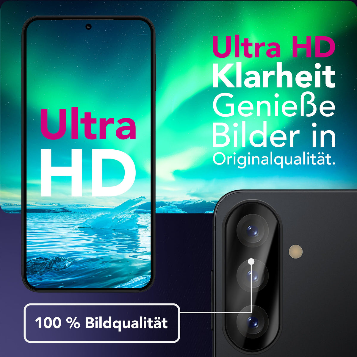 NALIA 2x Kameraschutzglas für Samsung Galaxy A37 – Linsenschutz 9H & Case-Friendly – FOCUS.X2 MAX (HD-Echtglas Transparent) – Marke aus Berlin