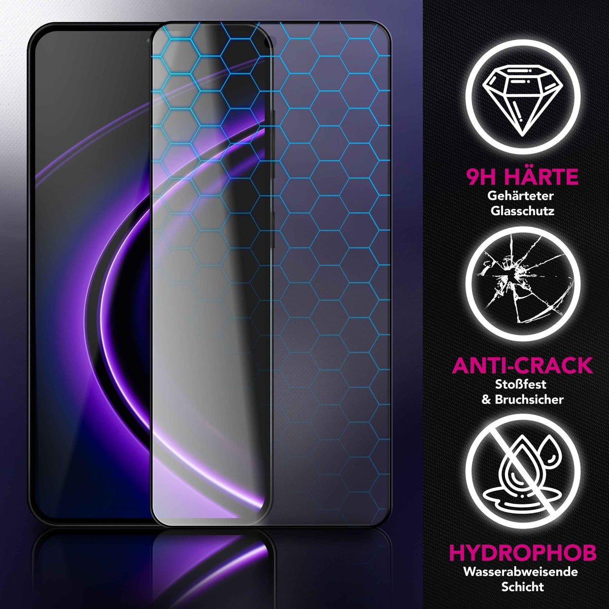NALIA 2x Schutzglas für Samsung Galaxy A57 – Full-Screen Schutz 9H & Hüllenfreundlich – ARMORGLASSX (Display Glasfolie Transparent & 9H Härte) – Marke aus Berlin