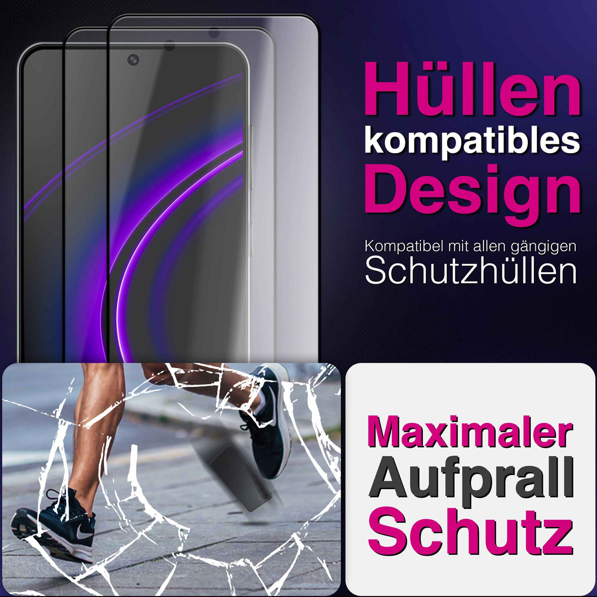 NALIA 2x Schutzglas für Samsung Galaxy A57 – Full-Screen Schutz 9H & Hüllenfreundlich – ARMORGLASSX (Display Glasfolie Transparent & 9H Härte) – Marke aus Berlin