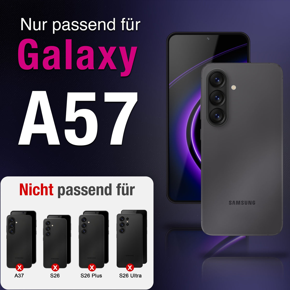 NALIA 2x Schutzglas für Samsung Galaxy A57 – Full-Screen Schutz 9H & Hüllenfreundlich – ARMORGLASSX (Display Glasfolie Transparent & 9H Härte) – Marke aus Berlin