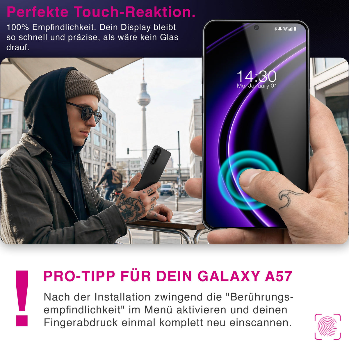 NALIA 2x Schutzglas für Samsung Galaxy A57 – Full-Screen Schutz 9H & Hüllenfreundlich – ARMORGLASSX (Display Glasfolie Transparent & 9H Härte) – Marke aus Berlin