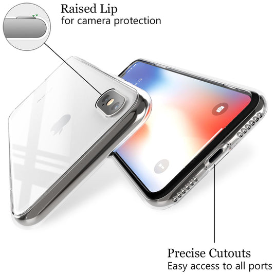 NALIA Hartglas Hülle kompatibel mit iPhone XS Max, Durchsichtiges Hardcase aus 9H Tempered Glass mit Silikon Bumper, Stoßfeste & Robuste Handyhülle Hard Cover Case Schutzhülle Etui - Transparent