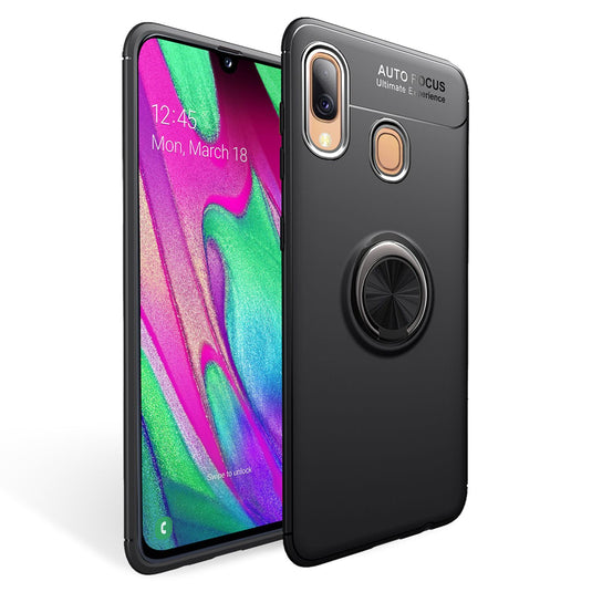 NALIA Ring Hülle kompatibel mit Samsung Galaxy A40, Silikon Handyhülle mit 360 Grad Finger-Halter für magnetische KFZ-Halterung, Schutzhülle Cover Phone Case Handy-Tasche Etui
