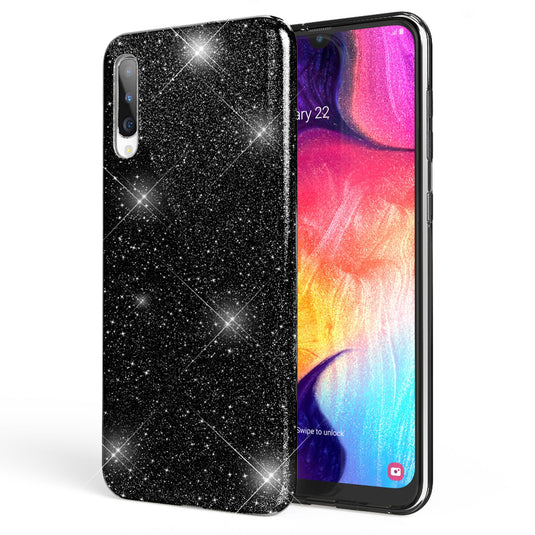 NALIA Glitzer Hülle kompatibel mit Samsung Galaxy A70, Diamant Schutzhülle Glitter Case Bling Cover Silikon Handyhülle Dünn, Ultra-Slim Phone Backcover Handy-Tasche Diamond Bumper Etui