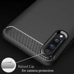 NALIA Silikonhülle für Samsung Galaxy A50 – Rutschfest & Matt – VORTEX (Gebürstete Optik & Carbon Design) – Marke aus Berlin