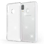 NALIA Glitzerhülle für Samsung Galaxy A20e – Funkelndes Silikon Case – DAZZLIN (Transparent & Stoßfest) – Marke aus Berlin