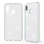 NALIA Glitzerhülle für Samsung Galaxy A20e – Funkelndes Silikon Case – DAZZLIN (Transparent & Stoßfest) – Marke aus Berlin