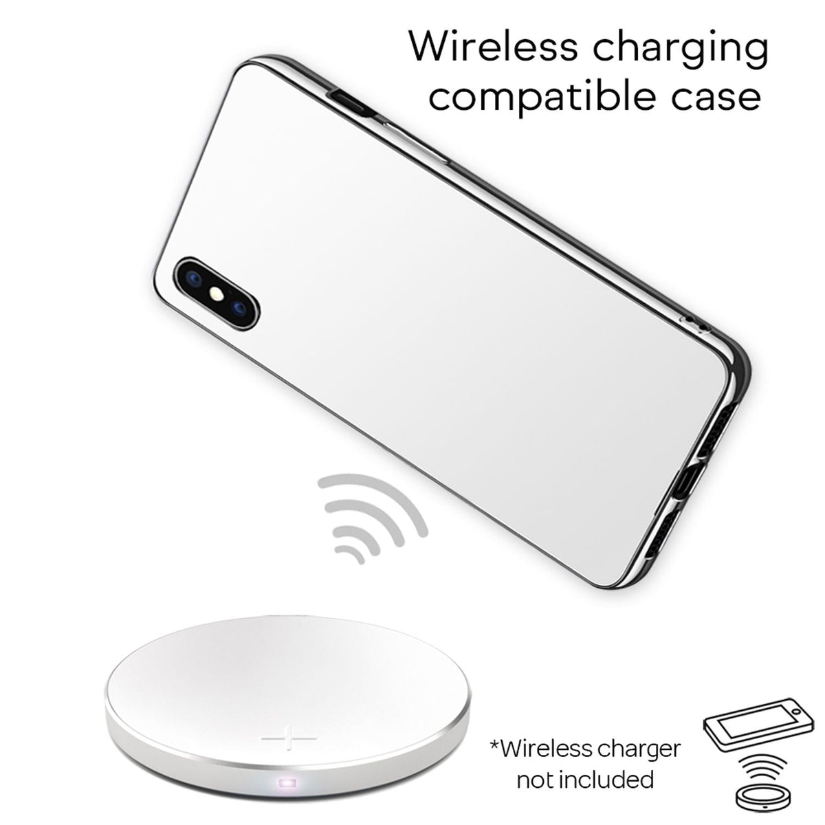 NALIA Spiegel Hartglas Hülle kompatibel mit iPhone XS Max, Mirror Hard-Case 9H Tempered Glass Cover & Silikon Bumper, Robuste Handyhülle Schutzhülle Etui Handy-Tasche Dünn