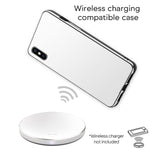 NALIA Spiegel Hartglas Hülle kompatibel mit iPhone XS Max, Mirror Hard-Case 9H Tempered Glass Cover & Silikon Bumper, Robuste Handyhülle Schutzhülle Etui Handy-Tasche Dünn