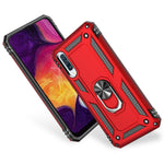 NALIA Ring Hülle + Schutzglas kompatibel mit Samsung Galaxy A50, 9H Displayschutz & 360° Finger-Halter Handyhülle für magnetische KFZ-Halterung, Silikon Cover & Hard-Case Bumper
