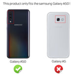 NALIA Ring Hülle + Schutzglas kompatibel mit Samsung Galaxy A50, 9H Displayschutz & 360° Finger-Halter Handyhülle für magnetische KFZ-Halterung, Silikon Cover & Hard-Case Bumper