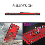 NALIA Ring Hülle + Schutzglas kompatibel mit Samsung Galaxy A50, 9H Displayschutz & 360° Finger-Halter Handyhülle für magnetische KFZ-Halterung, Silikon Cover & Hard-Case Bumper