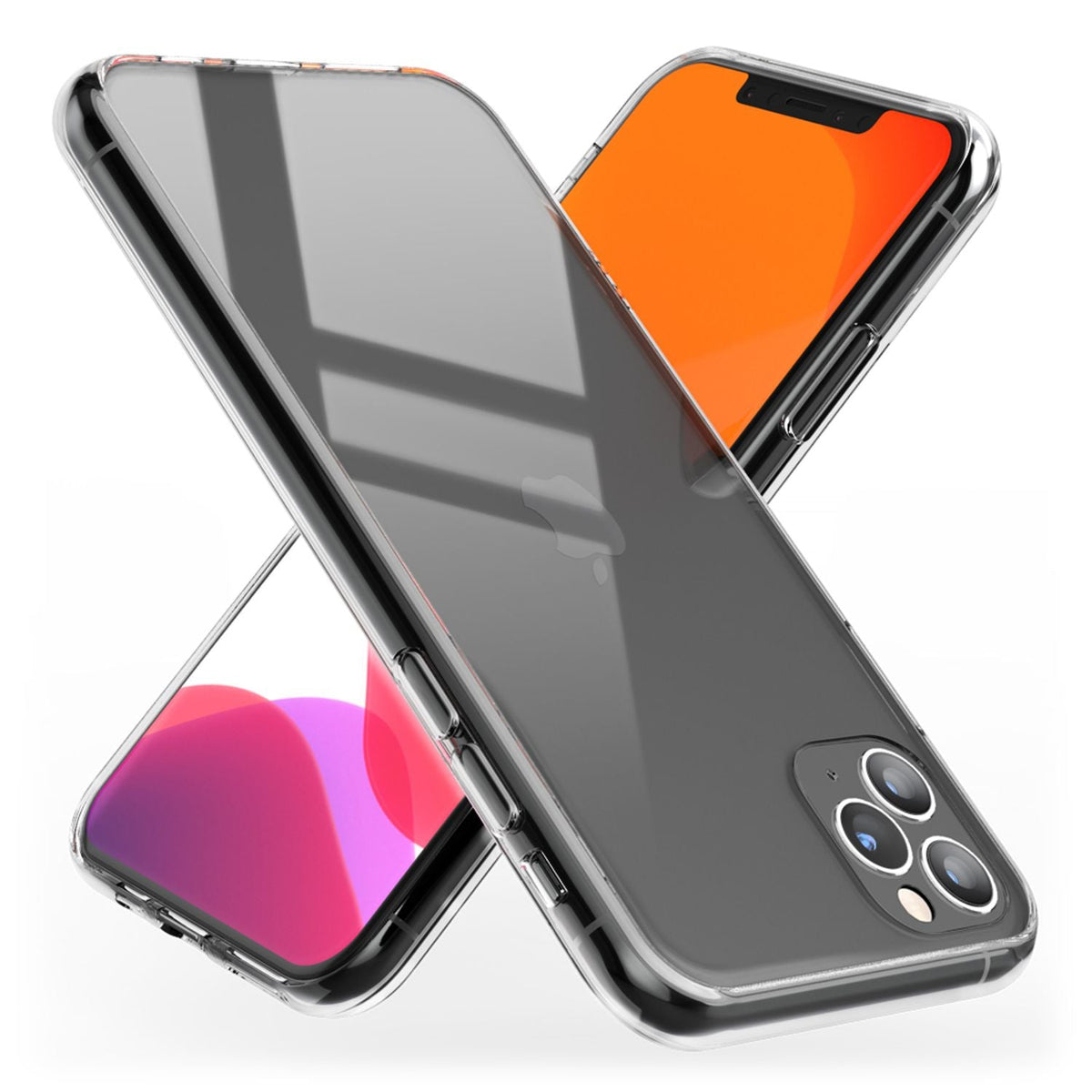 NALIA Hartglas Case kompatibel mit iPhone 11 Pro Max Hülle, Durchsichtiges Hardcase aus 9H Tempered Glass mit Silikon Bumper, Stoßfeste & Robuste Handyhülle Cover Schutzhülle - Transparent