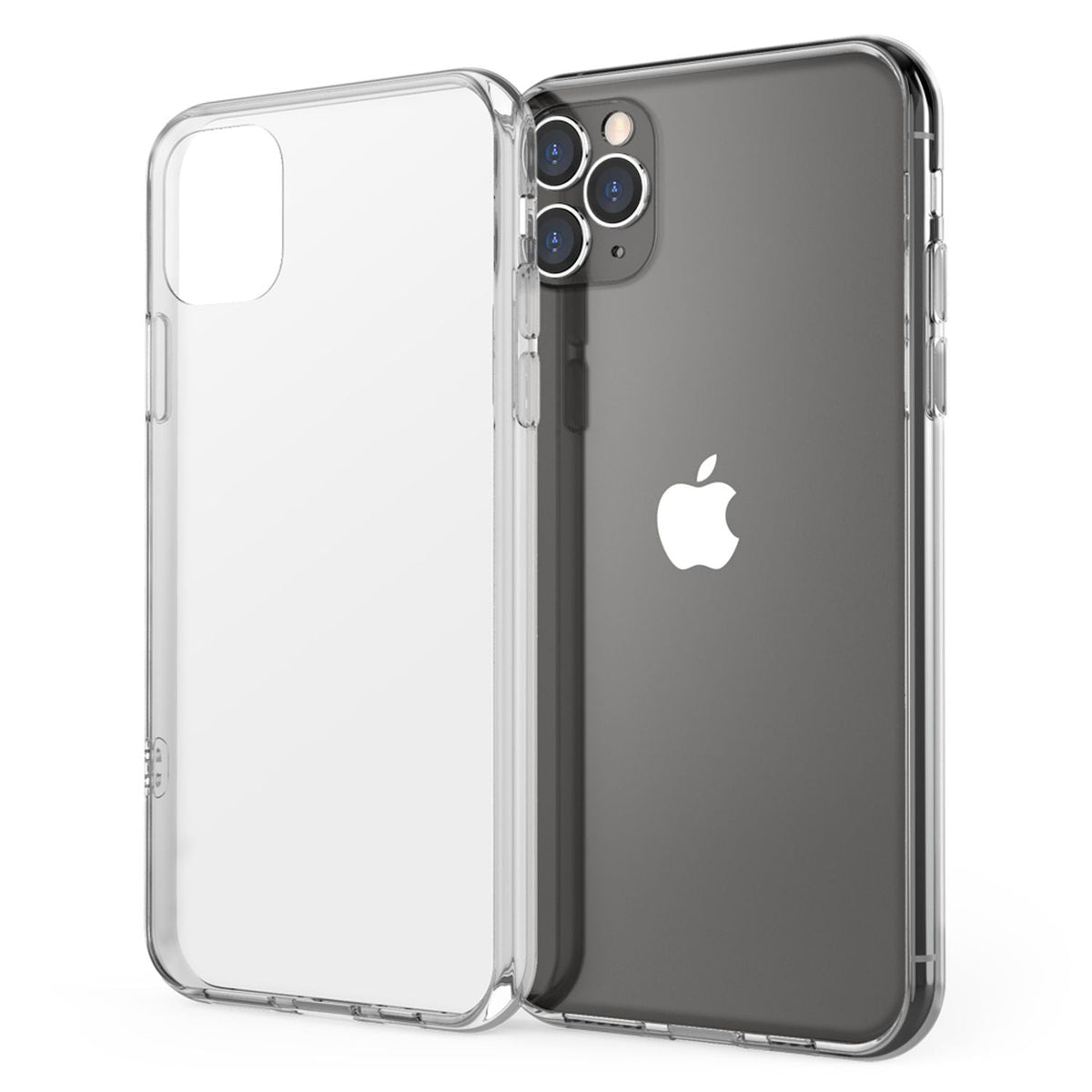 NALIA Hartglas Case kompatibel mit iPhone 11 Pro Max Hülle, Durchsichtiges Hardcase aus 9H Tempered Glass mit Silikon Bumper, Stoßfeste & Robuste Handyhülle Cover Schutzhülle - Transparent