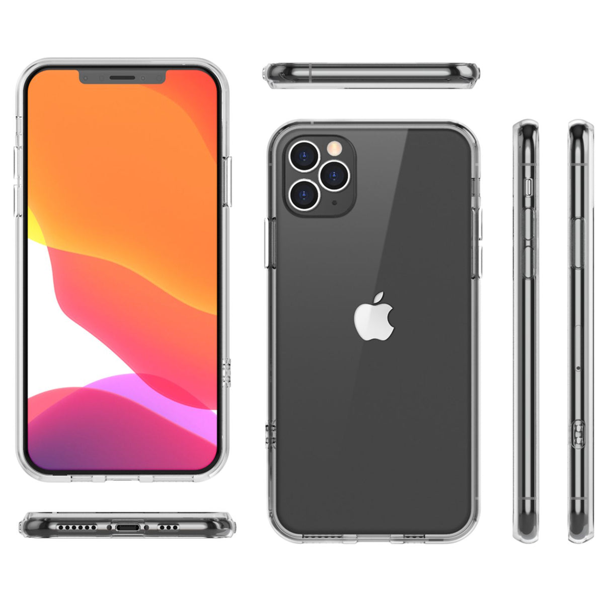 NALIA Hartglas Case kompatibel mit iPhone 11 Pro Max Hülle, Durchsichtiges Hardcase aus 9H Tempered Glass mit Silikon Bumper, Stoßfeste & Robuste Handyhülle Cover Schutzhülle - Transparent
