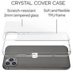 NALIA Hartglas Case kompatibel mit iPhone 11 Pro Max Hülle, Durchsichtiges Hardcase aus 9H Tempered Glass mit Silikon Bumper, Stoßfeste & Robuste Handyhülle Cover Schutzhülle - Transparent