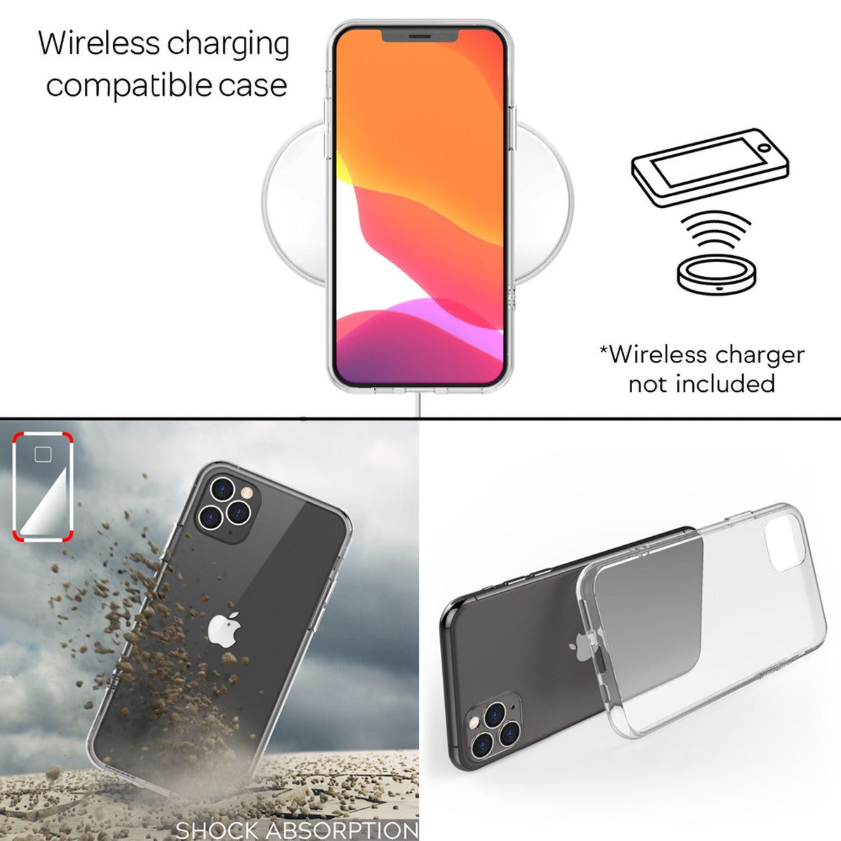 NALIA Hartglas Case kompatibel mit iPhone 11 Pro Max Hülle, Durchsichtiges Hardcase aus 9H Tempered Glass mit Silikon Bumper, Stoßfeste & Robuste Handyhülle Cover Schutzhülle - Transparent