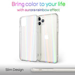 NALIA Transparente Glashülle für iPhone 11 Pro – Holografischer Prisma-Effekt (Regenbogen Schimmer) – 9H Hartglas & Anti-Gelb – AURORA – Marke aus Berlin