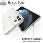 NALIA Transparente Glashülle für iPhone 11 Pro – Holografischer Prisma-Effekt (Regenbogen Schimmer) – 9H Hartglas & Anti-Gelb – AURORA – Marke aus Berlin
