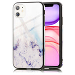 NALIA Hartglas Cover kompatibel mit iPhone 11 Hülle, Marmor Design Hard-Case aus 9H Tempered Glass & Silikon Bumper, Robuste Handyhülle Phone Schutzhülle Handy-Tasche