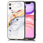 NALIA Hartglas Cover kompatibel mit iPhone 11 Hülle, Marmor Design Hard-Case aus 9H Tempered Glass & Silikon Bumper, Robuste Handyhülle Phone Schutzhülle Handy-Tasche