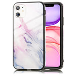 NALIA Hartglas Cover kompatibel mit iPhone 11 Hülle, Marmor Design Hard-Case aus 9H Tempered Glass & Silikon Bumper, Robuste Handyhülle Phone Schutzhülle Handy-Tasche