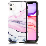NALIA Hartglas Cover kompatibel mit iPhone 11 Hülle, Marmor Design Hard-Case aus 9H Tempered Glass & Silikon Bumper, Robuste Handyhülle Phone Schutzhülle Handy-Tasche
