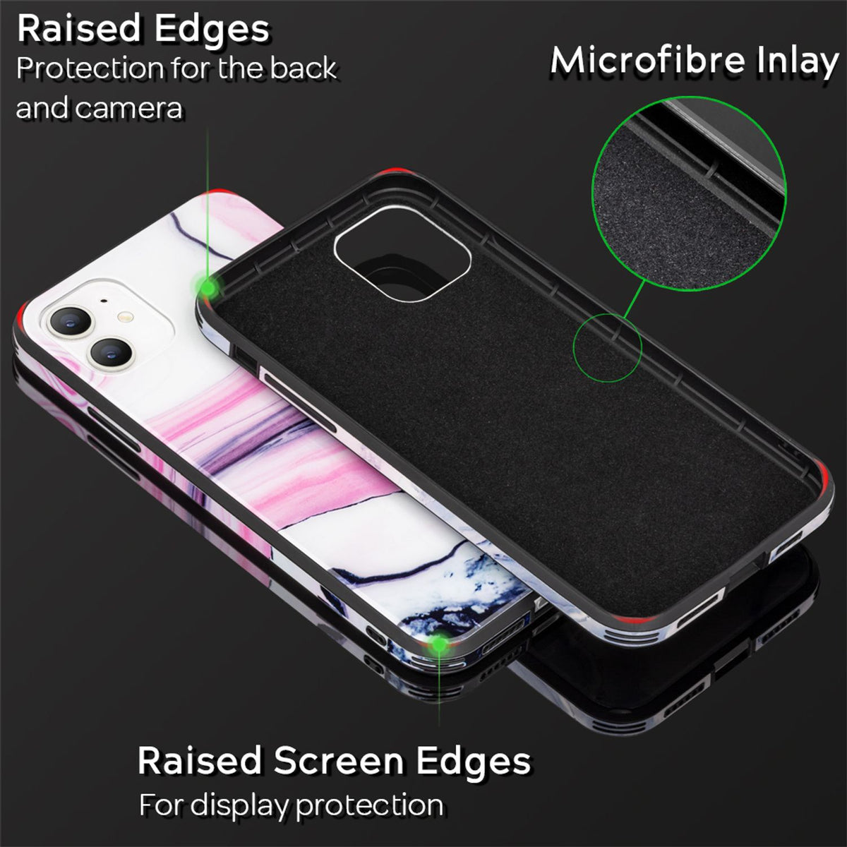 NALIA Hartglas Cover kompatibel mit iPhone 11 Hülle, Marmor Design Hard-Case aus 9H Tempered Glass & Silikon Bumper, Robuste Handyhülle Phone Schutzhülle Handy-Tasche