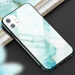 NALIA Hartglas Cover kompatibel mit iPhone 11 Hülle, Marmor Design Hard-Case aus 9H Tempered Glass & Silikon Bumper, Robuste Handyhülle Phone Schutzhülle Handy-Tasche