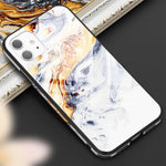 NALIA Hartglas Cover kompatibel mit iPhone 11 Hülle, Marmor Design Hard-Case aus 9H Tempered Glass & Silikon Bumper, Robuste Handyhülle Phone Schutzhülle Handy-Tasche