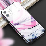 NALIA Hartglas Cover kompatibel mit iPhone 11 Hülle, Marmor Design Hard-Case aus 9H Tempered Glass & Silikon Bumper, Robuste Handyhülle Phone Schutzhülle Handy-Tasche