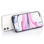 NALIA Hartglas Cover kompatibel mit iPhone 11 Hülle, Marmor Design Hard-Case aus 9H Tempered Glass & Silikon Bumper, Robuste Handyhülle Phone Schutzhülle Handy-Tasche