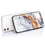 NALIA Hartglas Cover kompatibel mit iPhone 11 Hülle, Marmor Design Hard-Case aus 9H Tempered Glass & Silikon Bumper, Robuste Handyhülle Phone Schutzhülle Handy-Tasche