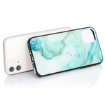 NALIA Hartglas Cover kompatibel mit iPhone 11 Hülle, Marmor Design Hard-Case aus 9H Tempered Glass & Silikon Bumper, Robuste Handyhülle Phone Schutzhülle Handy-Tasche