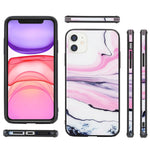 NALIA Hartglas Cover kompatibel mit iPhone 11 Hülle, Marmor Design Hard-Case aus 9H Tempered Glass & Silikon Bumper, Robuste Handyhülle Phone Schutzhülle Handy-Tasche