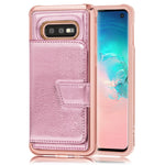 NALIA Schutzhülle kompatibel mit Samsung Galaxy S10e Hülle, Case mit Spiegel & Kartenfächern & Magnet-Verschluss, Glänzendes Kunst-Leder Etui Handy-Tasche Mirror Hard-Cover Handyhülle