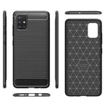 NALIA Silikonhülle für Samsung Galaxy A51 – Rutschfest & Matt – VORTEX (Gebürstete Optik & Carbon Design) – Marke aus Berlin