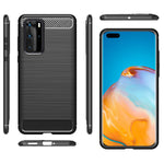 NALIA Silikonhülle für Huawei P40 Pro – Rutschfest & Matt – VORTEX (Gebürstete Optik & Carbon Design) – Marke aus Berlin