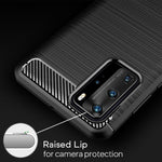 NALIA Silikonhülle für Huawei P40 Pro – Rutschfest & Matt – VORTEX (Gebürstete Optik & Carbon Design) – Marke aus Berlin