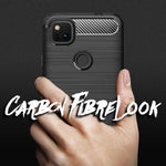 NALIA Silikonhülle für Google Pixel 4a – Rutschfest & Matt – VORTEX (Gebürstete Optik & Carbon Design) – Marke aus Berlin