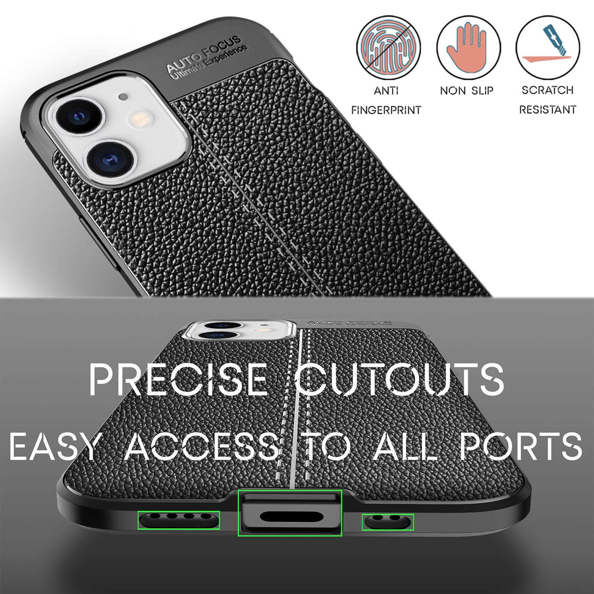 NALIA Leder-Optik Silikon Case für iPhone 12 Mini – Griffig & Matt – BARRON Handyhülle (Anti-Fingerprint, Stoßfest & Robust) – Marke aus Berlin Namma Markt