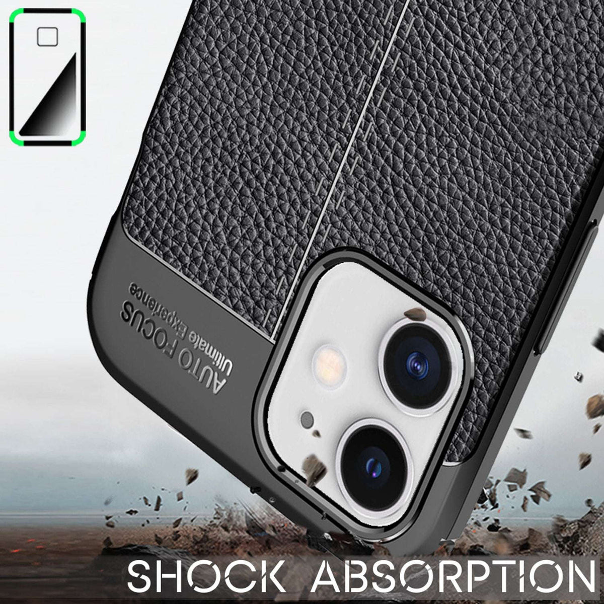 NALIA Leder-Optik Silikon Case für iPhone 12 Mini – Griffig & Matt – BARRON Handyhülle (Anti-Fingerprint, Stoßfest & Robust) – Marke aus Berlin Namma Markt