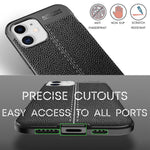 NALIA Leder-Optik Silikon Case für iPhone 12 / 12 Pro – Griffig & Matt – BARRON Handyhülle (Anti-Fingerprint, Stoßfest & Robust) – Marke aus Berlin