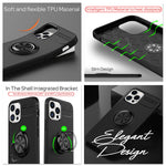 NALIA Ringhülle für iPhone 12 Pro Max – Ring-Ständer 360° & für Magnet-Halter – GRIP360 (Mattiertes Silikon Case) – Marke aus Berlin