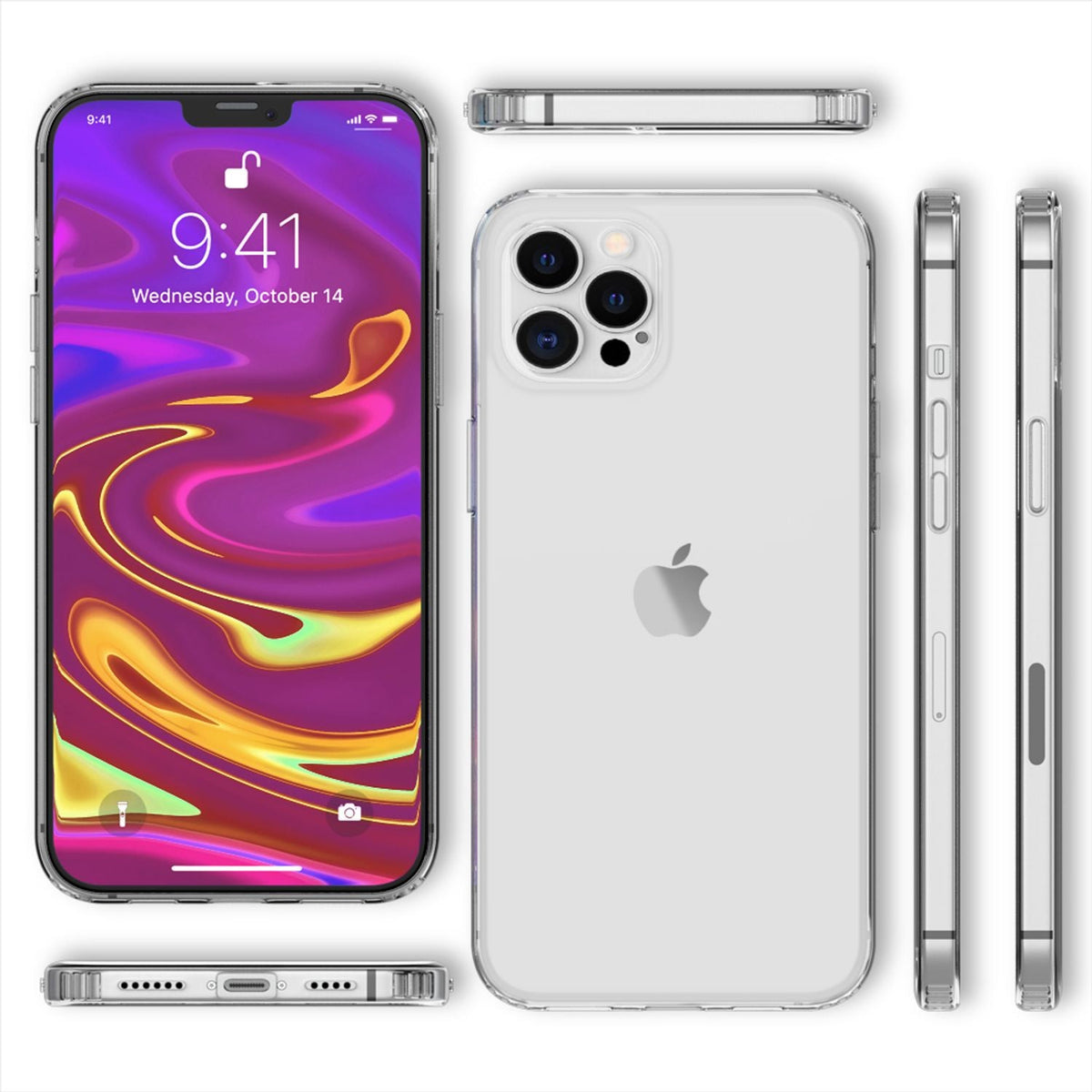NALIA Transparente Hülle für iPhone 12 Pro Max – Harte Rückseite & Silikon Rand – IGNITE (Stoßfeste Handyhülle & Verstärkte Ecken) – Marke aus Berlin