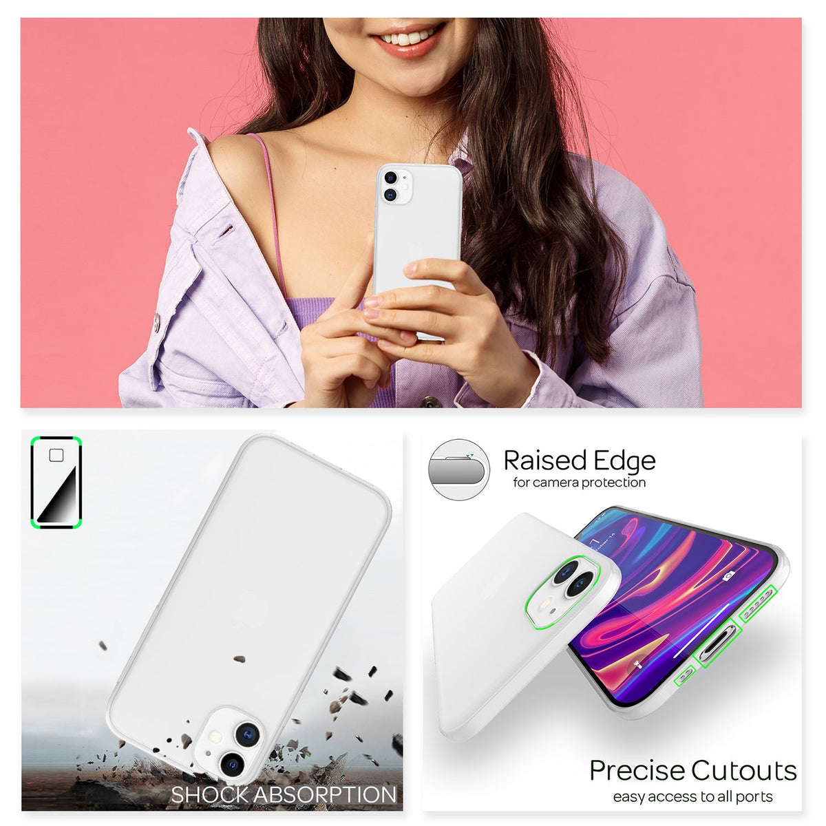 NALIA Ultra Slim Hardcase für iPhone 12 Mini – Matt-Transparent & 0.3mm Dünn – PHANTOM (Dünnes Cover & Kamera-Vollschutz) – Marke aus Berlin