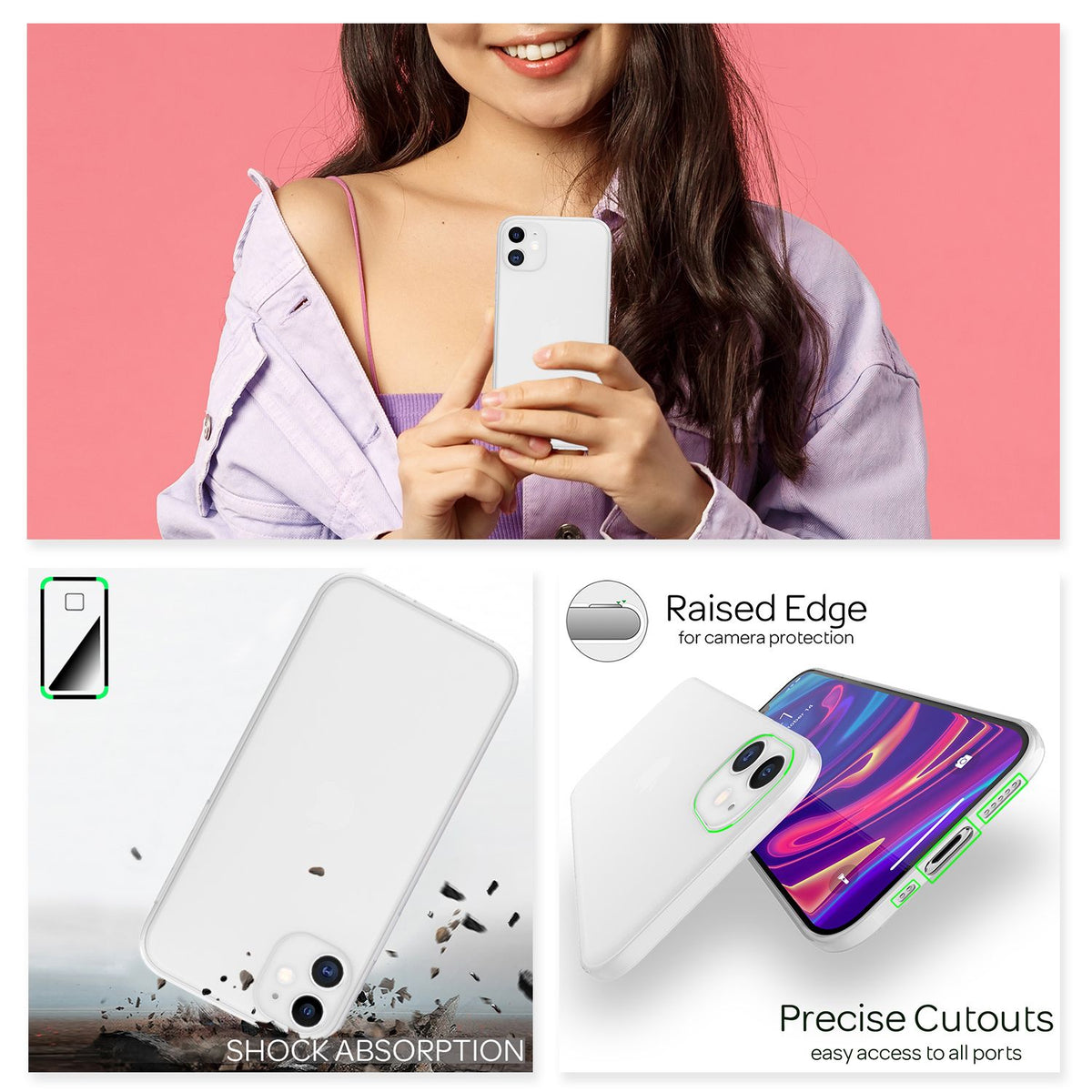 NALIA Ultra Slim Hardcase für iPhone 12 Mini – Matt-Transparent & 0.3mm Dünn – PHANTOM (Dünnes Cover & Kamera-Vollschutz) – Marke aus Berlin